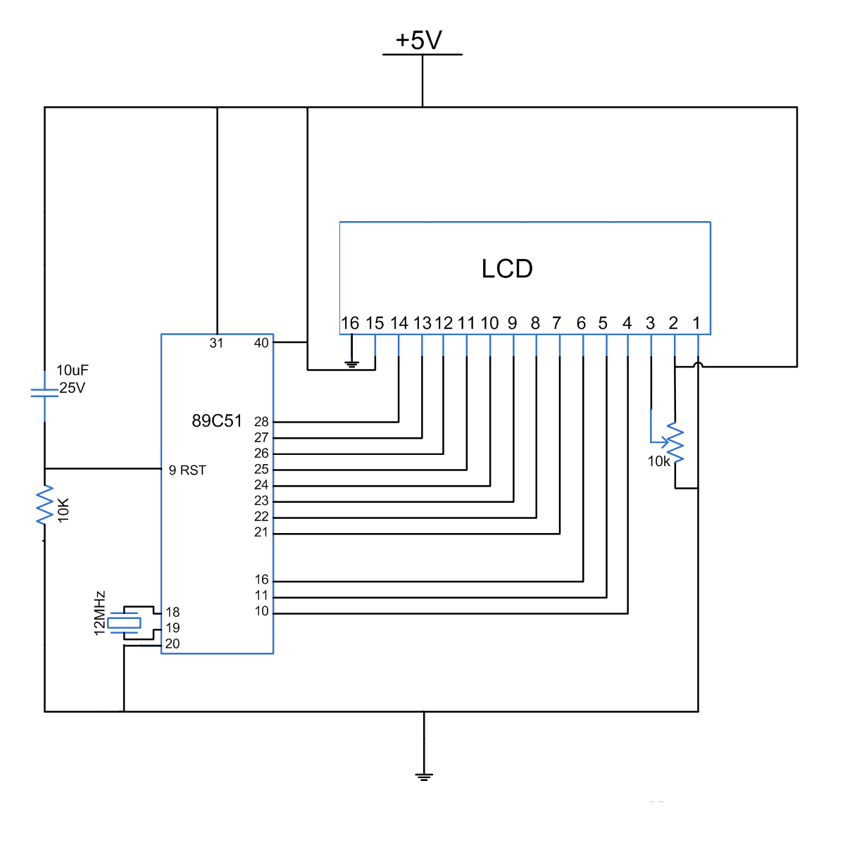 8051 Microcontroller Reset Circuit